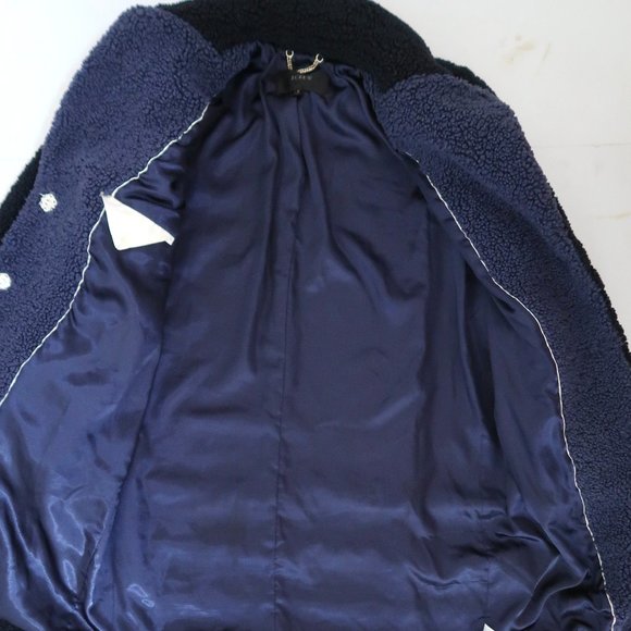 J CREW Ariana Colorblock Sherpa Teddy Coat striped - Picture 7 of 7